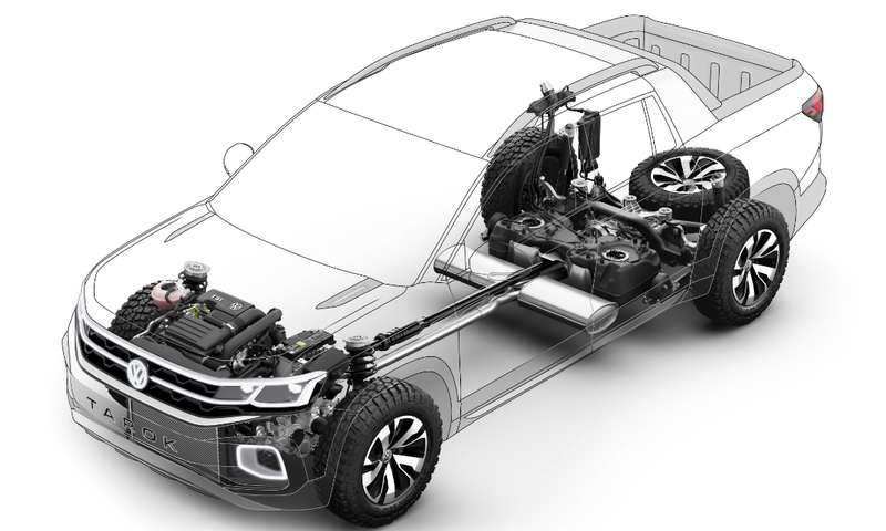 Illustration for article titled The Unibody Volkswagen Tarok Pickup Has a Cool Extendable Bed